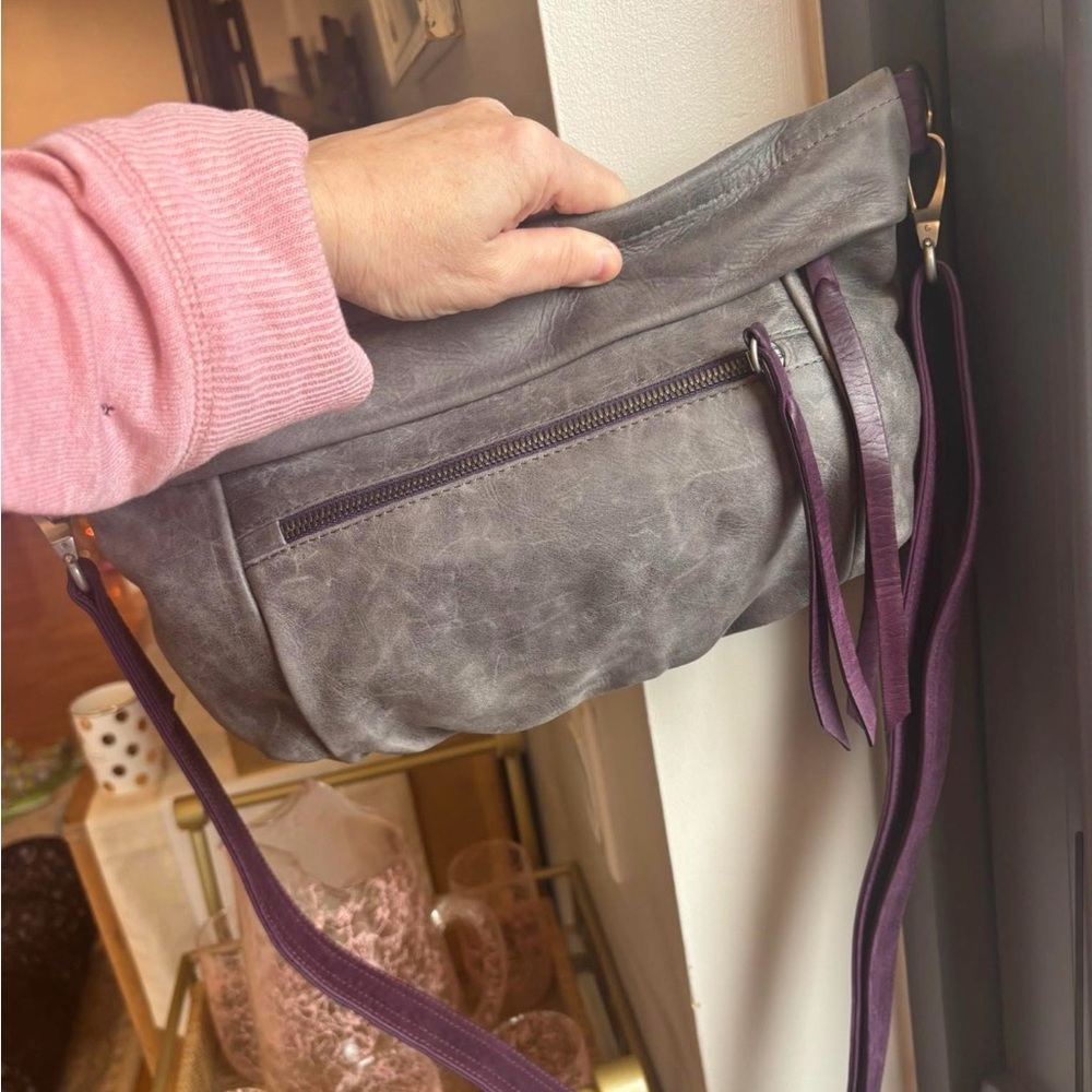 Rough & Tumble Small Custom Jenny in Graphite with Rustic Eggplant Strap 🩶💜
